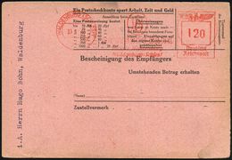 WALDENBURG (SCHLES) 1/ DB/ DEUTSCHE BANK... 1945 (30.4.) AFS 120 Pf. Rs. Auf Rosa Postanweisngs-Karte, 2x 1K-Steg: WALDE - Guerre Mondiale (Seconde)