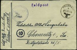 DEUTSCHES REICH 1945 (28.2.) 1K: FELDPOST/b/--- + Schw. 1K-HdN: Fp. Nr. 00768 = Feld-Lazarett 683 + Hs. Abs.: Fp.-Nr. 08 - WW2