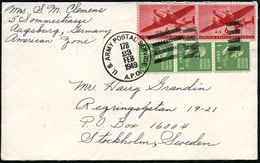 Augsburg 1949 (23.2.) 1K-Killer: U.S. ARMY POSTAL SERVICE/173/A.P.O. = US.-Feldpostamt Augsburg + Hs. Abs.: ".. Augsburg - Guerre Mondiale (Seconde)