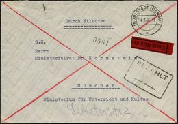 INGOLSTADT (DONAU)1/ H 1946 (4.3.) 2K-Steg + Schw. Ra: BEZAHLT Mit Tilde = Ungewöhnl. Form! (Richter Nr.4085) Fern-Eil-B - Otros & Sin Clasificación