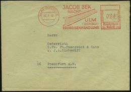 ULM (DONAU)2/ JACOB BEK/ NACHF/ ..GROBEISENHANDLUNG 1946 (5.7.) Aptierter AFS = Hakenkreuz Entfernt!, Abb.: T-Träger (kl - Altri & Non Classificati