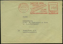 ULM (DONAU)2/ JACOB BEK/ NACHF/ ..GROBEISENHANDLUNG 1946 (5.7.) Aptierter AFS = Hakenkreuz Entfernt!, Abb.: T-Träger (kl - Autres & Non Classés