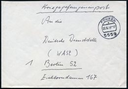 5559 FÖHREN/ A 1970 (22.9.) 1K + Hs. "Kriegsgefangenenpost", Portofreier WASt-Suchdienstbf.! , Seltene Verwendung! - WAS - Sonstige & Ohne Zuordnung