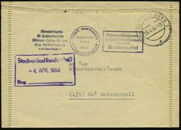 (13a) REGENSBURG 2 1954 (3.4.) 2K-Steg + Viol. Ra.4: Kriegsgefangenen-/u. Zivilinternierten-/Post/Gebührenfrei + 2 Viol. - Otros & Sin Clasificación