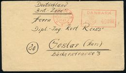 DÄNEMARK 1947 (23.1) PFS: ESBJERG/***/DANMARK 40 Öre, Rs. Hs.: "..Oksböl-Flüchtlingslager..  Bez. IV - Bar(acke). 47/7"  - Réfugiés