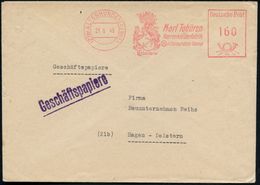 (21b) ALTENHUNDEM (LENNE)/ Karl Tobüren/ Herrenkleiderfabrik.. 1948 (21.6.) AFS 160 Pf. = Zehnfach-Frankatur "Geschäftsp - Andere & Zonder Classificatie