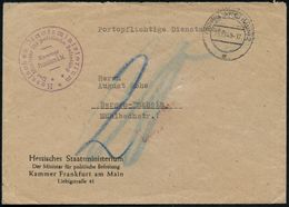 (16) FRANKFURT (MAIN) 2/ E 1948 (19.10.) 2K-Steg + Viol. 1K-HdN: Hessisches Staatsministerium/ Der Minister Für Politisc - Altri & Non Classificati