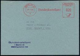 1 BERLIN 61/ Bundeskartellamt 1964 (29.1.) AFS + Viol. Abs.-3L: Bundeskartellamt.. ,(rs. Abs.-Vordr.) Fern-Dienstbf. - G - Other & Unclassified