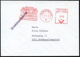 8 MÜNCHEN 22/ Bayerische Staatskanzlei.. 1975 (16.12.) AFS (2 Löwen Mit Länderwappen) Rs. Abs.-Vordruck: DR. FRANZ HEUBL - Other & Unclassified