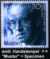 B.R.D. 2000 (Jan.) 110 Pf. "10. Todestag Herbert Wehner" Mit Amtl. Handstempel  "M U S T E R" , Postfr. + Amtl. Ankündig - Andere & Zonder Classificatie