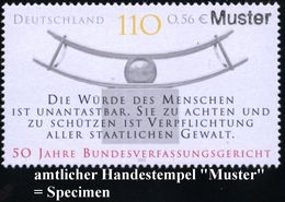 B.R.D. 2001 (Sept.) 110 Pf./(56 C.) "50 Jahre Bundesverfassungsgericht" Mit Amtl. Handstempel  "M U S T E R" , Postfr. + - Other & Unclassified
