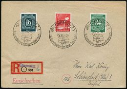 (10b) CHEMNITZ 1/ FDGB/ 2.Landeskonferenz-Sachsen 1947 (Apr.) Sehr Seltener SSt (Logo: 2 Hände) 3x + Provis. RZ: Chemnit - Other & Unclassified