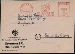 (10) LEIPZIG W31/ SCHUMANN & CO/ ARMATUREN-U.APPARATE-BAU 1949/50 2x AFS (altes Firmen-Monogr.) Je Auf Firmen-Vs.: Staat - Sonstige & Ohne Zuordnung