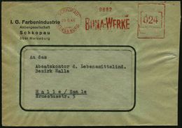 SCHKOPAU/ über/ MERSEBURG/ BUNA-WERKE 1946 (29.6.) Aptierter AFS "Reichsadler" = Entfernt + Inschrift "Deutsche Reichspo - Otros & Sin Clasificación