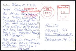 102 BERLIN/ Ministerium Für/ Auswärtige Angelegenheiten.. 1974 (19.11.) AFS 010 Pf. = Diplomat. Kurierpost Aus  China,   - Andere & Zonder Classificatie