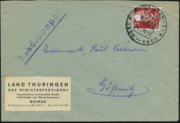 (15a) WEIMAR 1/ 700 JAHRE/ 1250-1950 1950 (4.1.) HWSt Auf Provis. Dienst-Bf.: LAND THÜRINGEN/DER MINISTER-PRÄSIDENT/ HAU - Other & Unclassified