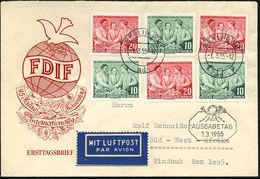 D.D.R. 1955 (1.3.) "45 Jahre Int.Frauentag / FDIF" , 4x Kompl. Satz (1x Rs.) + ET-St (Bln W8) + HdN: AUSGABETAG, Klar Ge - Other & Unclassified
