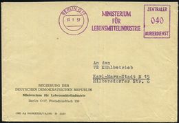 BERLIN O 17/ MINISTERIUM/ FÜR/ LEBENSMITTELINDUSTRIE/ ZKD 1957 (16.1.) Lila ZKD-AFS Klar Auf Dienst-Bf.: REGIERUNG DER D - Altri & Non Classificati