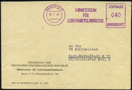 BERLIN O 17/ MINISTERIUM/ FÜR/ LEBENSMITTELINDUSTRIE/ ZKD 1957 (16.1.) Lila ZKD-AFS Klar Auf Dienst-Bf.: REGIERUNG DER D - Sonstige & Ohne Zuordnung