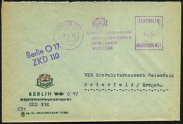 BERLIN O 17/ WMW EXPORT/ Außenhandelsunternehmen/ WERKZEUGMASCHINEN../ ZKD 1958 (28.5.) Lila ZKD-AFS (Logo) + Viol. 2L:  - Otros & Sin Clasificación