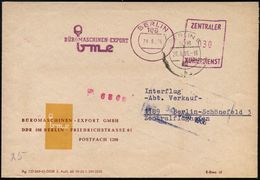 108 BERLIN/ Bme/ BÜROMASCHINEN-EXPORT/ ZKD 1966 (29.6.) Lila ZKD-AFS "Postalia" (stilis. Schreibmaschinen-Type) Motivgl. - Altri & Non Classificati