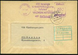 427 HETTSTEDT/ VEB../ WALZWERK HETTSTETDT/ ZKD 1968 (18.7.) Lila ZKD-AFS Mit PLZ + 1K: 427 HETTSTEDT 1/c, ZKD-Dienstbf.  - Sonstige & Ohne Zuordnung