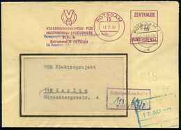 15 POTSDAM/ VH..FÜR/ MASCHINANBAU.. 1967 (13.7.) Lila ZKD-AFS Postalia + Viol. ZKD-HdN: Richtige Anschrift:...... (1501/ - Sonstige & Ohne Zuordnung