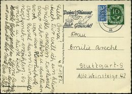 (16) KASSEL 7/ Sb/ Deine Stimme/ Hat Gewicht! 1953 (5.8.) MWSt = Waage Mit Stimmzetteln , Klar Gest. Bedarfs-Ak. (Bo.S 6 - Andere & Zonder Classificatie