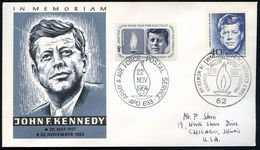 6200 WIESBADEN/ IN MEMORIAM JOHN F KENNEDY 1964 (22.11.) SSt = Ewige Flamme Auf MiF 40 Pf. Kennedy (Berlin Mi.241) + Omn - Autres & Non Classés