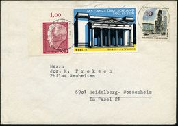 BERLIN 1967 (24.2.) Color-Vignette: DAS GANZE DEUTSCHLAND SOLL ES SEIN/BERLIN DIE NEUE WACHE (von Schinkel = Ost-Berlin) - Andere & Zonder Classificatie