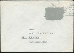 56 Wuppertal-Elberfeld 1965 20 Pf. "20 Jahre Vertreibung", EF Mit Grauer, Matter Farbe Unkenntlich Gemacht (Burhop 60 D) - Andere & Zonder Classificatie