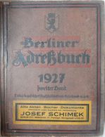 Berlin 1927 Berliner Adreßbuch 1927 Band 1 Bis Band 3 Kompl., (Band 1, Letzte Seiten Lose, Band 3 Deckel Beschädigt U. F - Andere & Zonder Classificatie