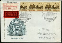 1020 Berlin/ Sozphilex Postgeschichte/ 50 Pf./ SbPA/ Gebühr Bez. 1985 (5.10.) Gebühren-Sonder-RZ Des Sb-Postamtes + SSt: - Andere & Zonder Classificatie