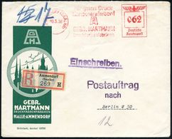 AMMENDORF (SAALKR)/ Für Guten Druck/ Concentrafarben!/ GEBR.HARTMANN.. 1938 (10.3.) AFS 062 Pf. + Firmen-RZ: Ammendorf/( - Zonder Classificatie