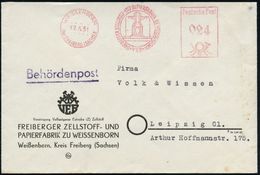 WEISSENBORN/ über FREIBERG (SACHS) 2/ FREIBERGER ZELLSTOFF- UND PAPIERFABRIK.. 1951 (12.5.) AFS = PSt.I-Typ (Firmenlogo: - Non Classés