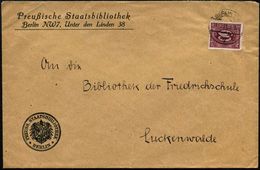 Berlin NW 7 1921 (11.10.) 60 Pf. Dienst, EF Auf Dienst-Bf.: Preußische Staatsbibliothek.. Unter Den Linden 38 Noch Mit K - Zonder Classificatie