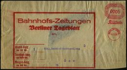 BERLIN SW 19/ RM Code 1928 (11.2.) Seltener AFS-Vorläufer Typ "Bafra" 0005 Pf. (vierstellig) Mit Vertikalachse Auf Vorbi - Non Classés