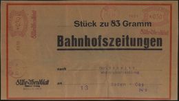 BERLIN SW/ 19/ 8 Uhr=Abendblatt 1929 (21.3.) AFS *030 Pf. + *030 Pf. = 2 Abdrucke! Klar Auf Vorbindezettel: Bahnhofszeit - Zonder Classificatie