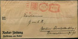 HEILBRONN/ (NECKAR)1/ S B 1931 (13.6.) Seltener AFS, Typ "Komusina" 015 Pf. Auf Zeitungs-Sb: Neckar=Zeitung (vs. Geöffne - Zonder Classificatie