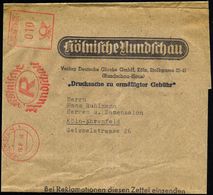 (22c) KÖLN 1/ Kölnische/ Rundschau 1958 (15.8.) AFS 010 Pf. Auf Zetungs-Sb. "Kölnische Rundschau".. "Drucksache Zu Ermäß - Zonder Classificatie