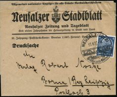 NEUSALZ (ODER)/ Brücke Zum Oderwald 1937 (23.8.) HWSt = Brücke über Ort Klar Auf Zeitungs-Sb.: Neusalzer Stadtblatt (Bo. - Zonder Classificatie