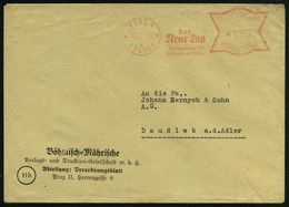 BÖHMEN & MÄHREN 1945 (10.2.) AFS.: PRAG 1/a/PRAHA 1/Der/Neue Tag.. Mit UB "a" Im Orts-1K.!, Firmen-Bf.: Böhmisch-Mährisc - Ohne Zuordnung