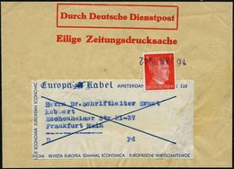 DT.BES.NIEDERLAND 1942 (16.1.) 8 Pf. Hitler + Viol. Datums-1L Auf Zeitungs-Sb.: Durch Deutsche Dienstpost/..Europa Kabel - Zonder Classificatie