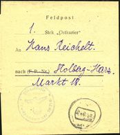 DT.BES.UKRAINE 1943 (24.6.) Aptierter, Stummer Sowjet. 1K Auf Feldpost-Zeitungs-Sb: "Ostkurier" + Bl.HdN: Fp.Nr. 38 716  - Zonder Classificatie