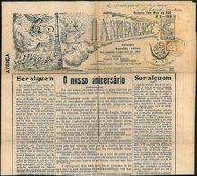 PORTUGAL 1935 (1.3.) 4 C. Freimarke (Diana-Tempel) EF Auf Frankierter, Kompletter Zeitung "OARRIFANENSE" Aus Arrifana Mi - Sin Clasificación