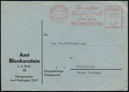 BLANKENSTEIN/ über/ HATTINGEN (RUHR)/ Jhr Nächstes/ Ausflugsziel:/ Das Schöne/ Amt Blankenstein-Ruhr 1952 (15.4.) AFS, T - Zonder Classificatie