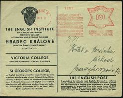 TSCHECHOSLOWAKEI 1932 (30.8.) AFS: PRAHA 5/HOLIDAY COURSES/ON ENGLISH UNIVERSITY SYSTEM/..VICTORIA COLLEGE , Dreisprachi - Andere & Zonder Classificatie