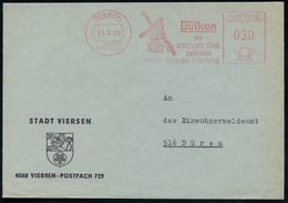 4052 DÜLKEN/ Die/ Arbeitsame Stadt... 1964 (22.1.) AFS = Windmühle , Dekorativer Kommunal-Bf. Mit Stadtwappen (Dü.E-23CG - Altri & Non Classificati