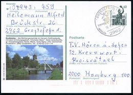 2962 GROSSEFEHN 1/ ..MÜHLEN/ KANÄLE 1989 (Aug.) HWSt = Galerie-Windmühle (u. Ziehbrücke) Auf Orts- Und Motivgl. BiP 60 P - Sonstige & Ohne Zuordnung