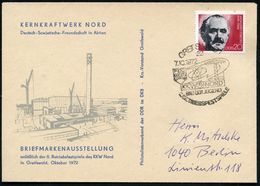 22 GREIFSWALD 1/ FDJ/ KKW NORD/ BAU DER JUGEND/ 2.BETRIEBSFESTSPIELE 1972 (7.10.) SSt = Atommodell, Strommast (u. FDJ-Lo - Otros & Sin Clasificación